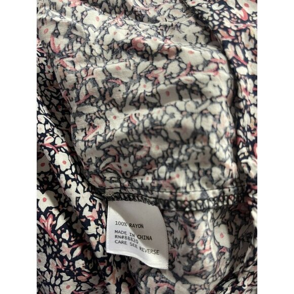 Rachel Roy Small Floral Blouse V Neck Ruffled Slv - Picture 10 of 10